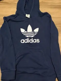 adidas ネイビー フード付きパーカー