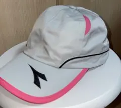 diadora レディーステニス キャップ ホワイト×ピンクのサムネイル