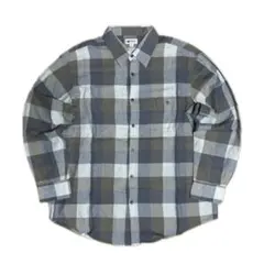 HAGGAR CLOTHING ヘリンボーンチェックシャツ L グレー系