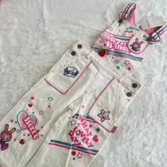 メゾピアノベリエちゃんオーバーオール　刺繍　ワッペン　レトロ希少　新品※おまけ付