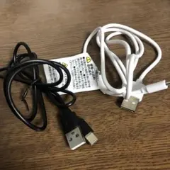 USBケーブル 2本セット 黒 白