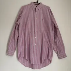 値下！【Ralph Lauren】ボタンダウンシャツ M ピンク×ライトブルー