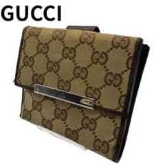 GUCCI 二つ折り財布 GGキャンバス 破れあり