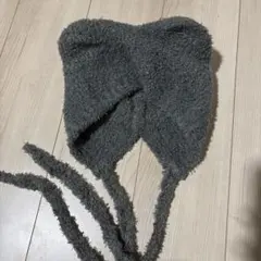 耳付　グレー　ニット帽