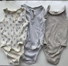 H&M オーガニックコットン ボディスーツ 3枚セット 66/68