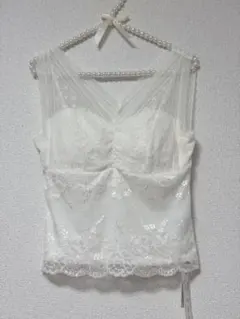 【タグ付き新品未使用】Heather カップ付きレースタンクトップ 白のサムネイル