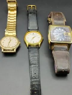 SEIKO ゴールド アナログ腕時計 3本セット