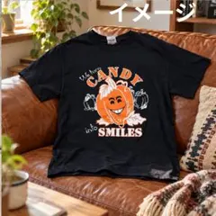 GILDAN Tシャツ 黒 S ハロウィン パンプキン 両面プリント