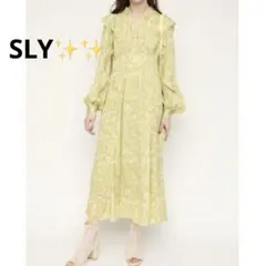 SLY フローラルプリント ロングワンピース GEORGETTE FRILL