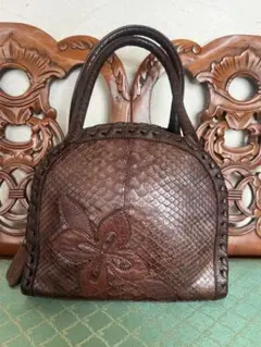 IBIZA イビサ　本革　蛇革　ボストン　バッグ