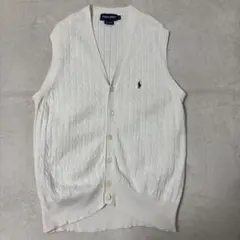 POLO GOLF ラルフローレン ケーブルニット ベスト 白 L 正規品