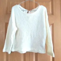 E hyphen world gallery PEACE 長袖ニット　ショート丈