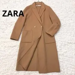 ZARAザラ＊ロングコート 【M】キャメル　シンプル　ウールコート