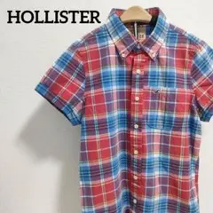 ホリスター マドラスチェック 半袖シャツ ボタンダウン 胸ポケットロゴ刺繍