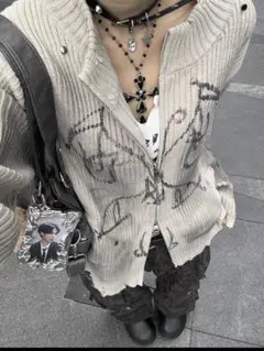 Collen studio ダブルジップ カーディガン ニット