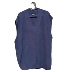 【美品】kutir ニットベスト グレー 無地 オーバーサイズ