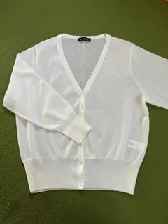 Green Label Relaxing ホワイトシアーカーディガン