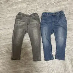 キッズ デニムパンツ 2点セット 長ズボン ジーンズ 95cm