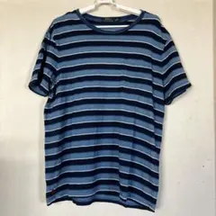US古着　ポロ　ラルフローレン　ボーダーポケットTシャツ　XLサイズ