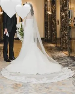 4m ウェディング　ロングベール　結婚式　レース　キラキラ　スパンコール