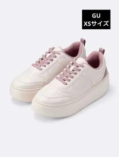 【新品】GU ボリュームソールコート スニーカー ★ XSサイズ ピンク