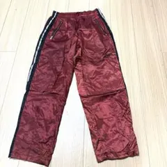 asics 赤色 ジャージパンツ サイドストライプS1420番