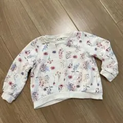branshs 花柄トレーナー ホワイト 110小さめ