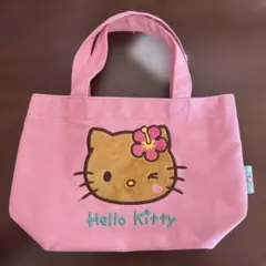 日焼けキティ　ハローキティ ミニトート　ピンク　ハイビスカス　タグ付　新品未使用