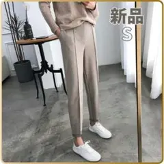 新品　センタープレスウールライクテーパードパンツ　韓国　オルチャン　カジュアル