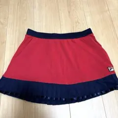 美品‼️フィラ　スコート　プリーツ　ネイビー　レッド　Lサイズ