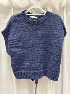 【niko and...】 ネイビー/半袖ニット/ベスト/レディース