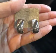 【No.981】上品アンティーク調シルバー太リングフープイヤリング新品シンプル♡