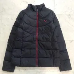 PUMA プーマ ダウンジャケット 洗える 刺繍ロゴワッペン 黒×ピンク M