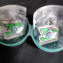 ポケモン　30周年　メタルチャームマスコット フシギダネ フシギバナ