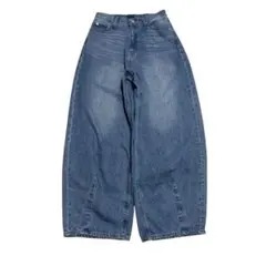00s archive baggy wide denim fade