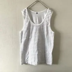 Men's Bigi メンズビギ　綿混　タンクトップ　ノースリーブ　白のサムネイル