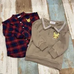 monpoke ピカチュウ セーラーカラー トレーナー 長袖シャツ2枚セット