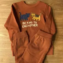 オレンジ色動物柄パジャマ 104サイズ