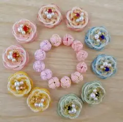 水引 お花10個＆2色玉結び12個