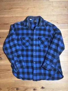 80s Eddie Bauer 黒タグ バッファローチェック ウールシャツ