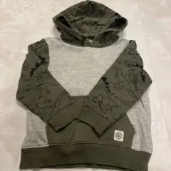 H&M 恐竜プリント パーカー カーキ