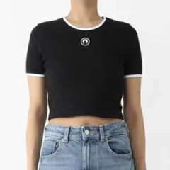 MARINE SERRE クロップドTシャツ 黒 - メルカリ