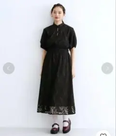 merlotplus チャイナボタン ワンピース ブラック