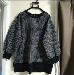 【3L-4L】ツイード調・薄手ニット