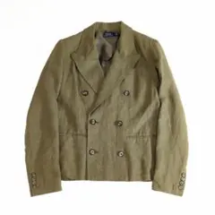 近年 美品✨ポロラルフローレン リネン100% ジャケット ダブル カーキ M