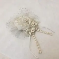 ヘアアクセサリー　髪飾り　花　レース　白　結婚式　春　二次会