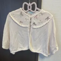 TOCCA ピンク リボン刺繍 ポンチョ