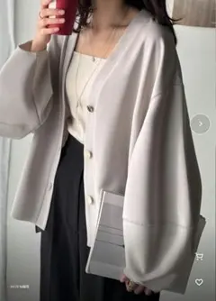 クラシカルエルフ　ライトグレー カーディガン たっぷり袖