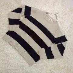 MICHEL KLEIN ボーダーニット　セーター　クルーネック　40