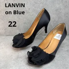 新品！ランバン　オンブルー　ブライダル　フラワービジュー　オープントゥ　パンプス